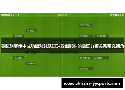 英超联赛传中成功率对球队进球效率影响的实证分析关系研究视角